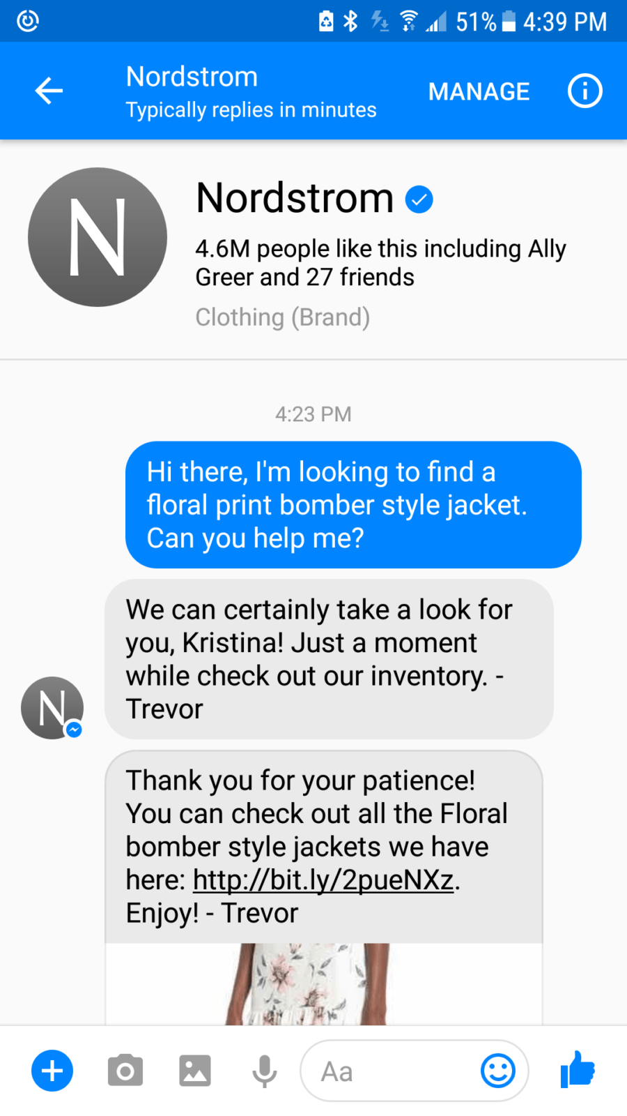 Nordstrom live chat Contact Us