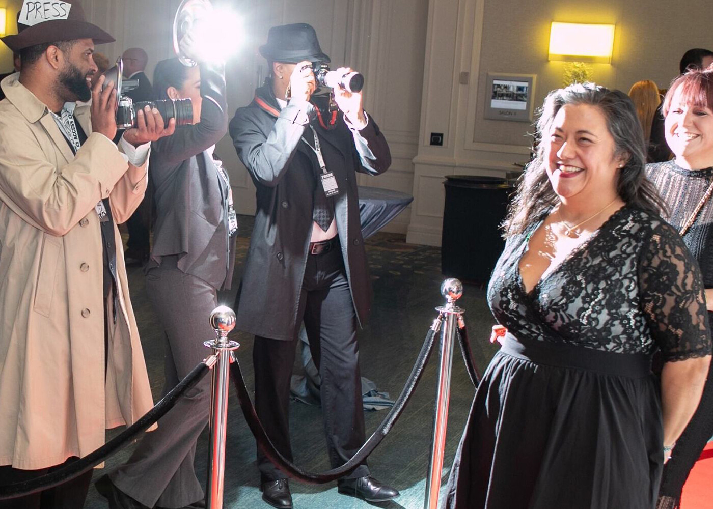 Evening networking event with dinner and entertainment